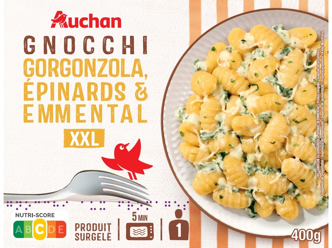 Gnocchi Auchan Gorgonzola Espinafres Emmental Xxl 400g Auchan