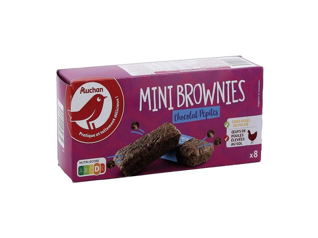 Mini Brownies Auchan Com Pepitas De Chocolate Preto 8x30g Auchan