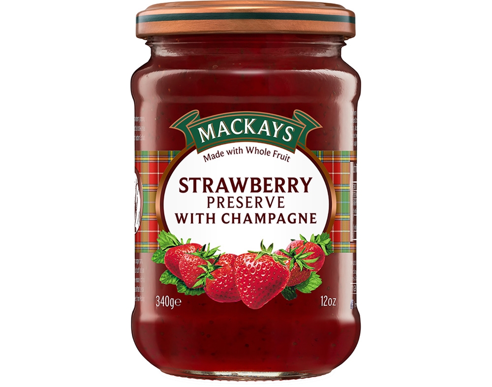Compota Mackays Morango E Champanhe 340g Mackays