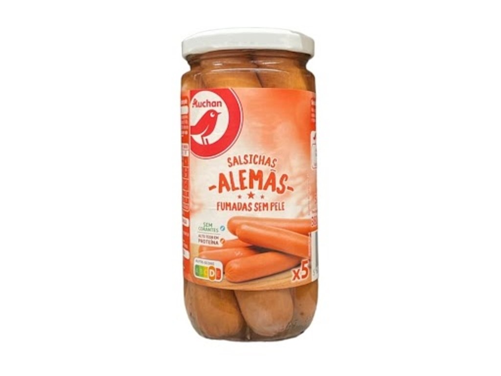 Salsichas Alemãs Auchan Fumadas S/pele 5un 375(250)g Auchan