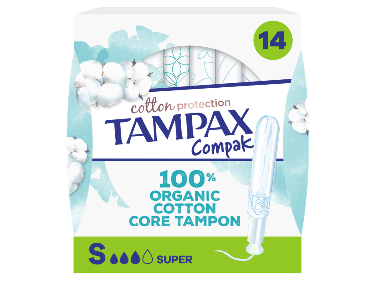 Tampões tampax organic super 14un