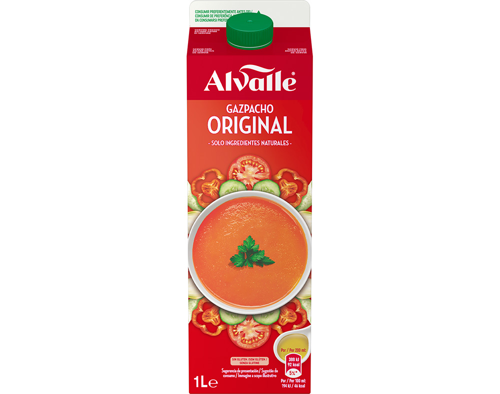 Gaspacho original com tomate e pepino alvalle 1 lt