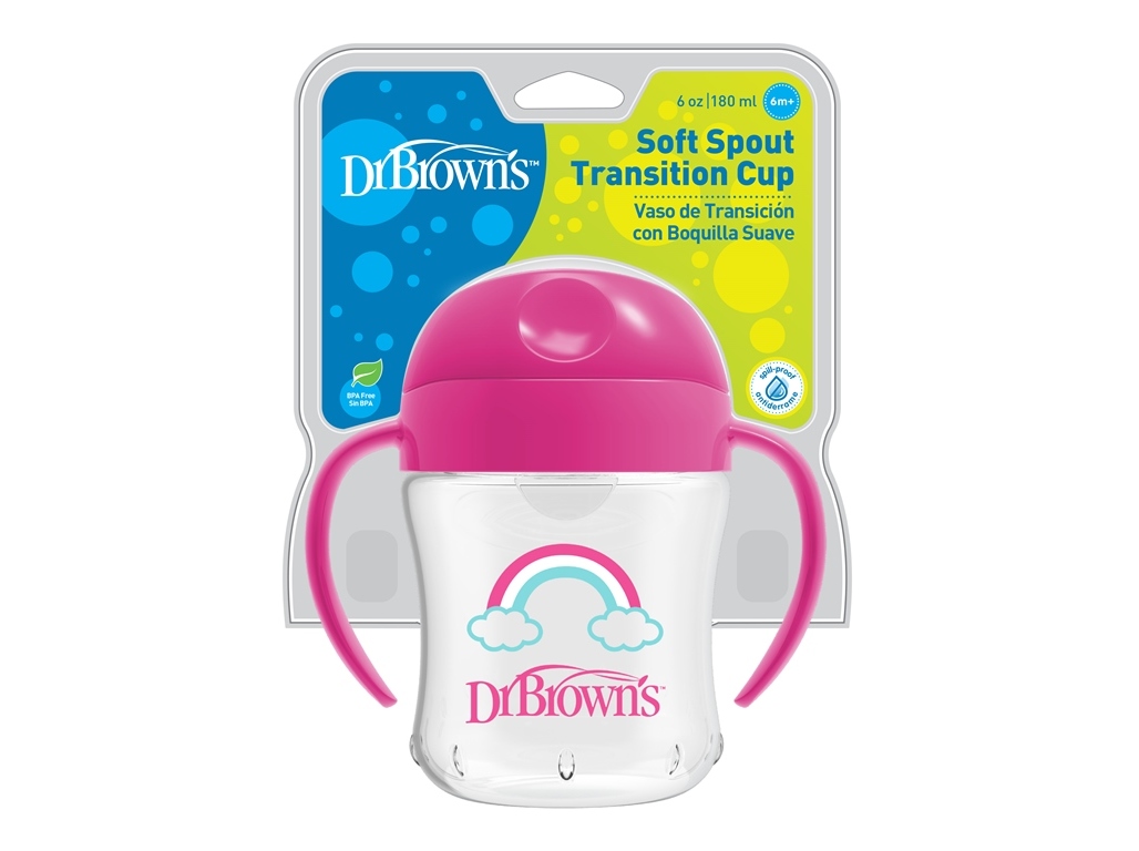 Copo transição dr. brown's macio rosa 180ml 1un