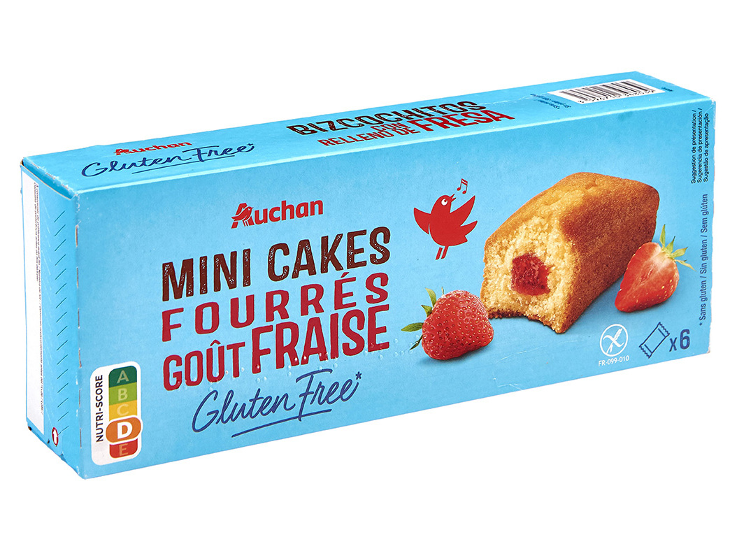 Bolos Auchan Miniaturas Recheio Morango Sem Glúten 6un Auchan