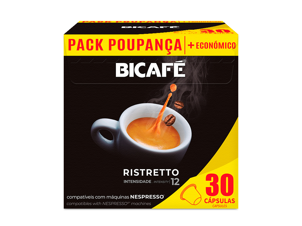 cápsulas bicafé café compatível nespresso pack ristretto 30un