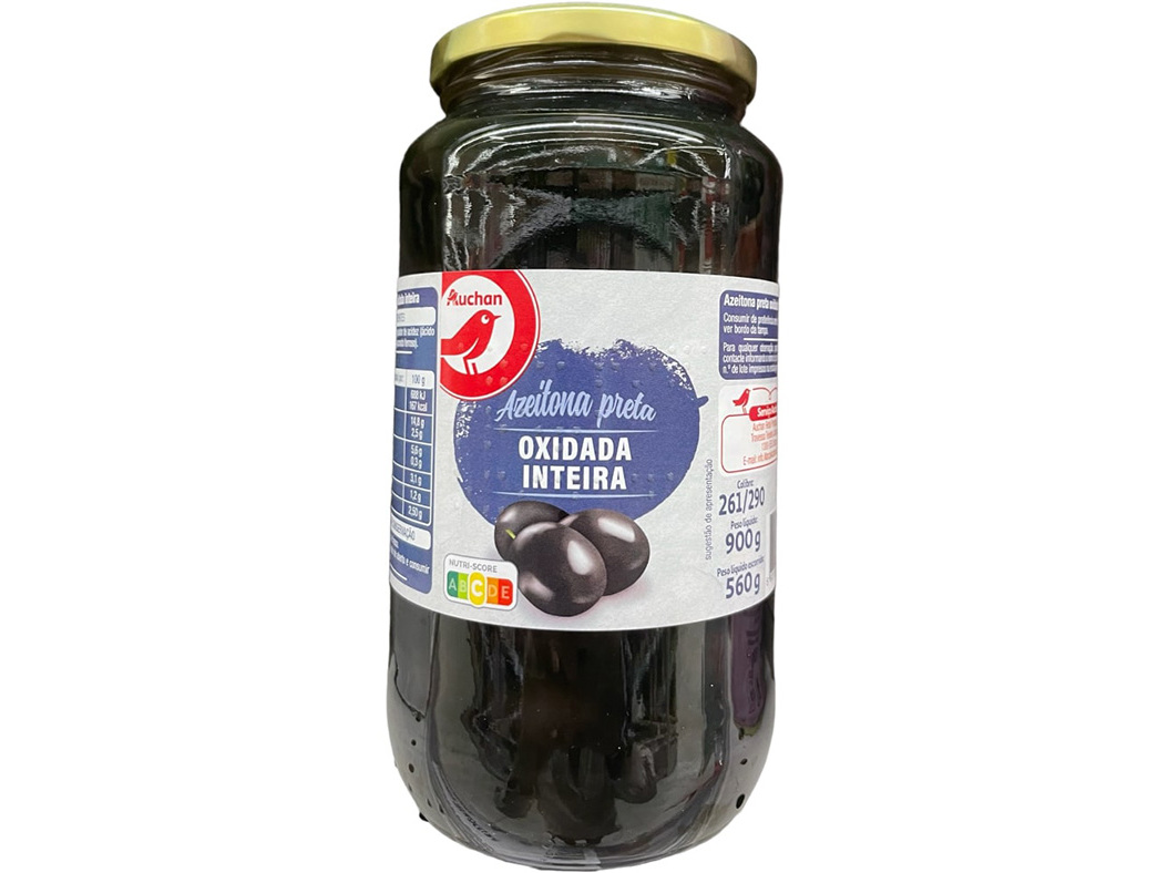 Azeitona Preta Auchan Inteira Oxidada 900(560)g Auchan
