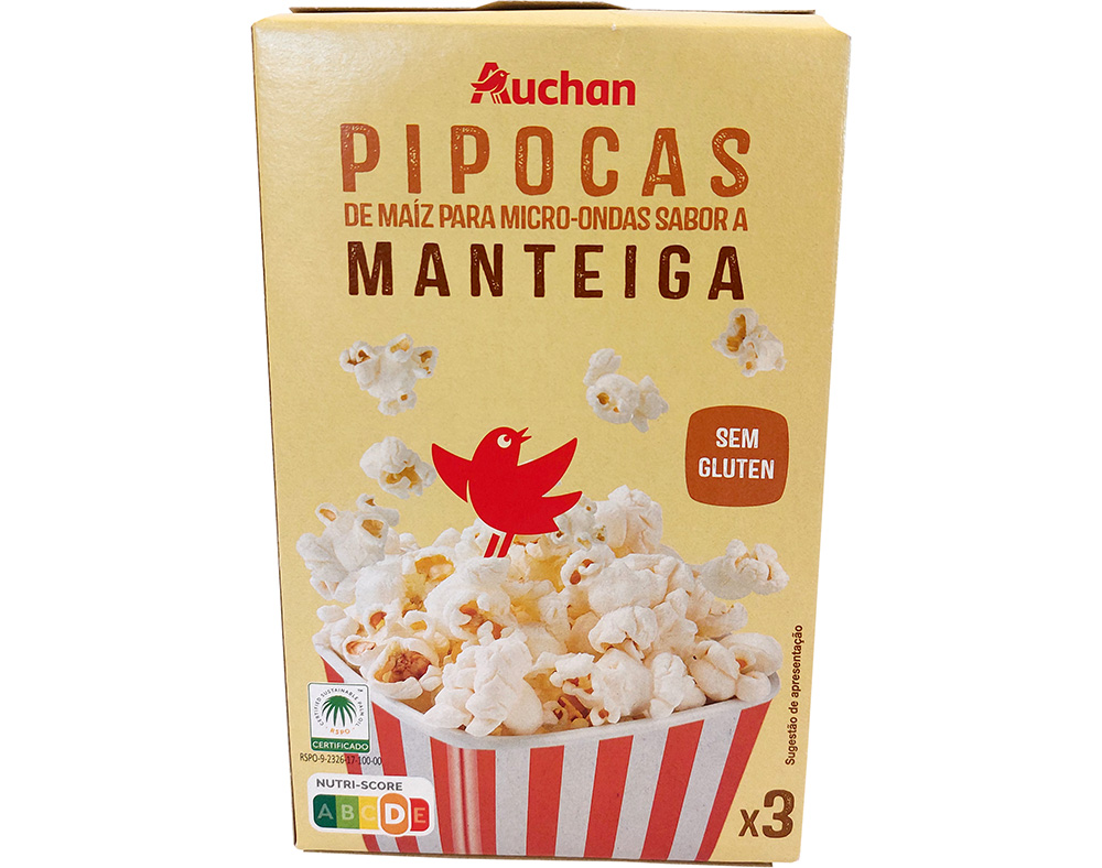 Pipocas Micro-ondas Auchan Sabor A Manteiga 270g (3x90g) Auchan