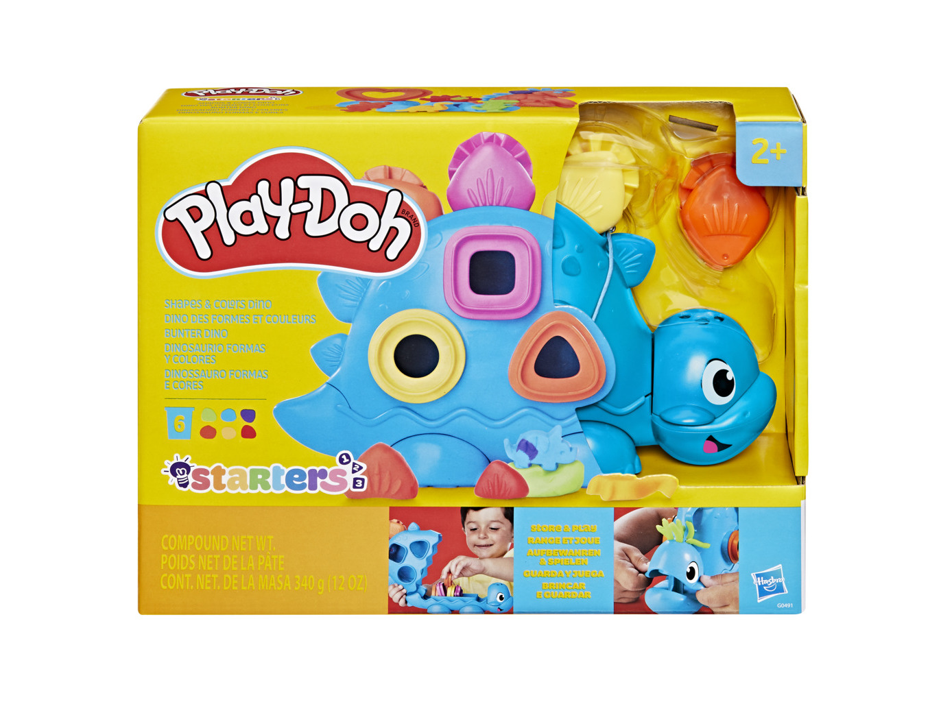 Dino formas e cores play-doh