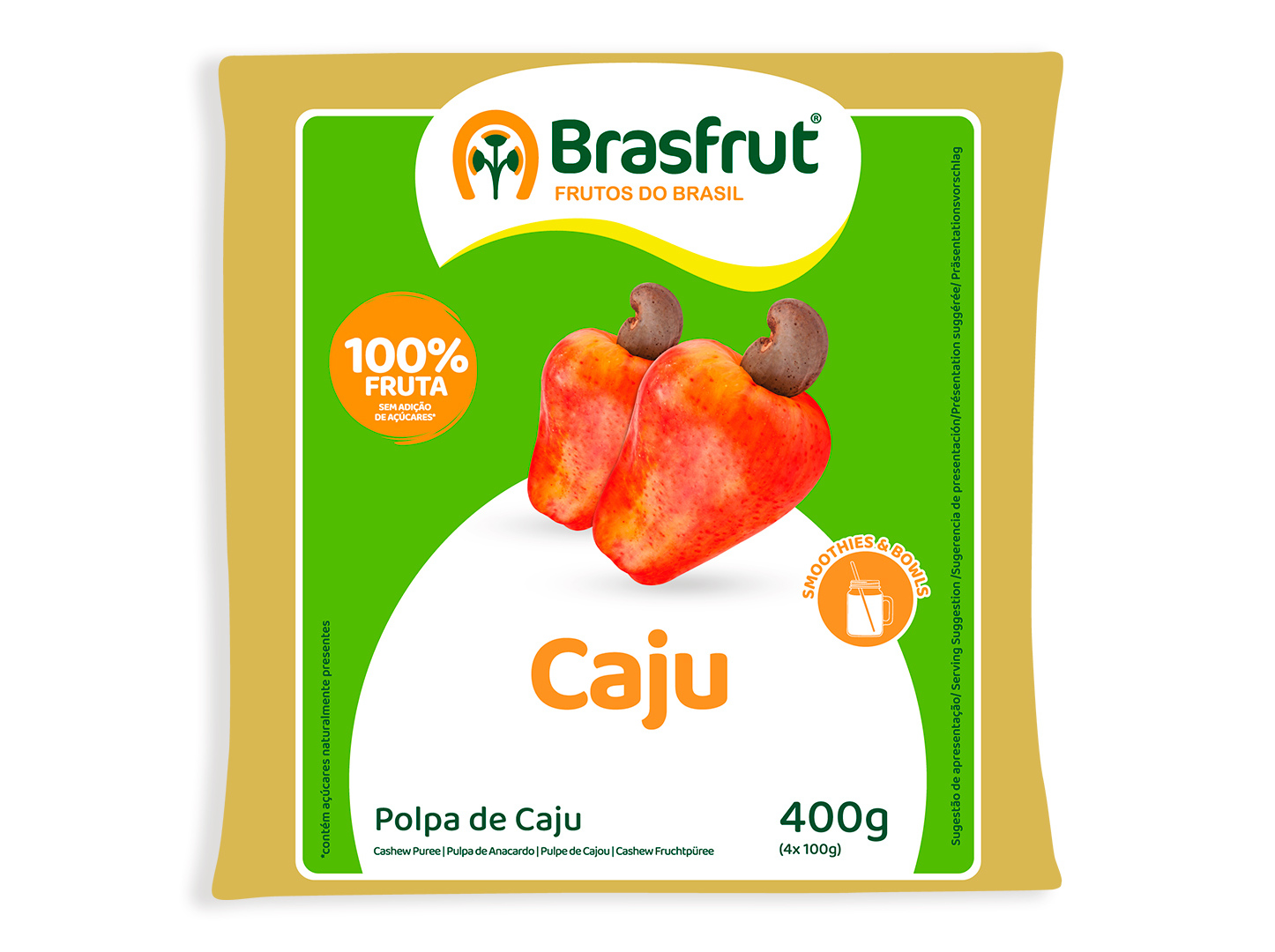 Polpa Brasfrut De Fruta Caju 4x100g Brasfrut