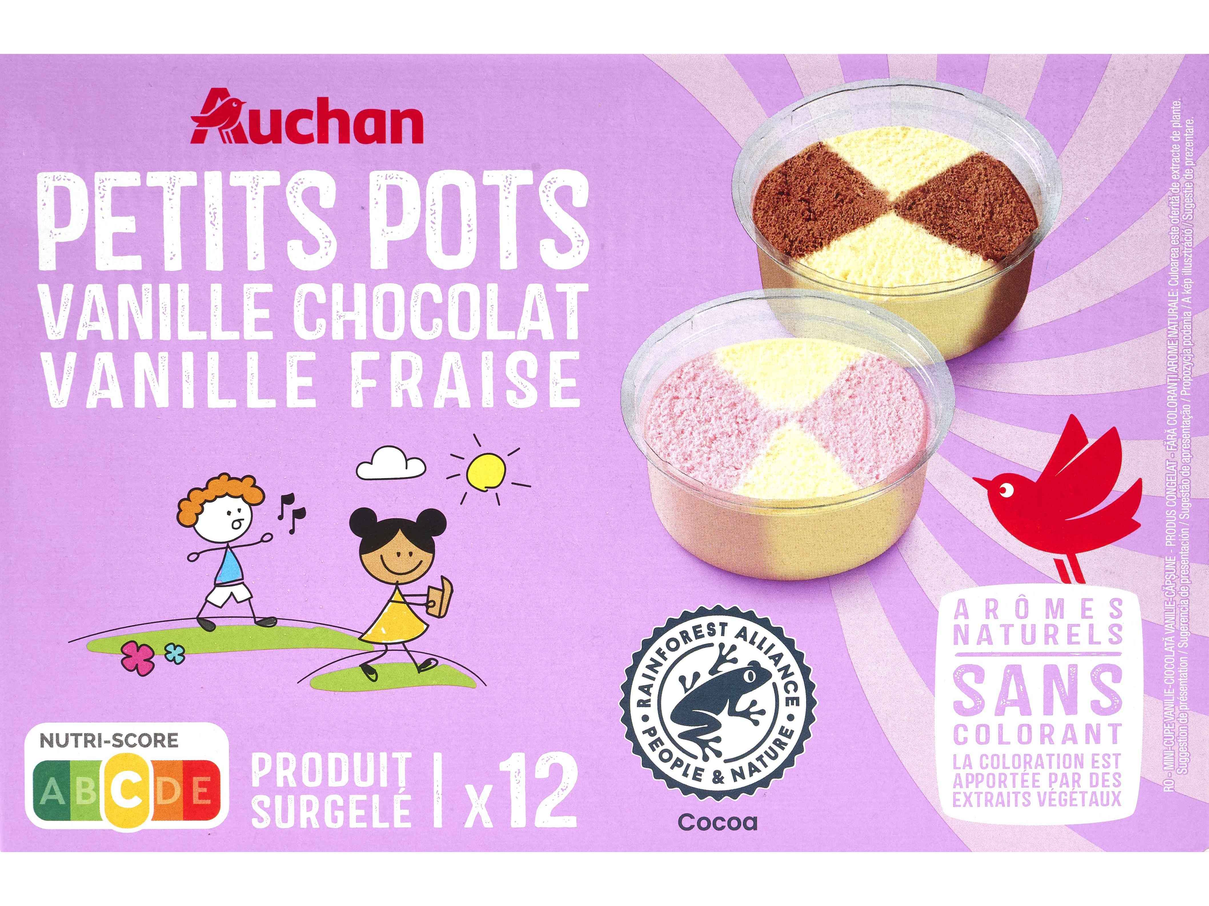 Gelado Auchan Kids Baunilha Chocolate E Morango 12x60ml Auchan