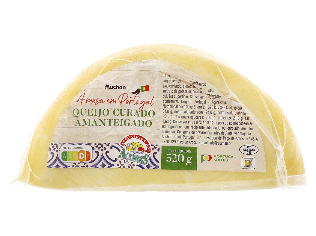 Queijo Curado Amanteigado Auchan À Mesa Em Portugal Açores 520g Auchan