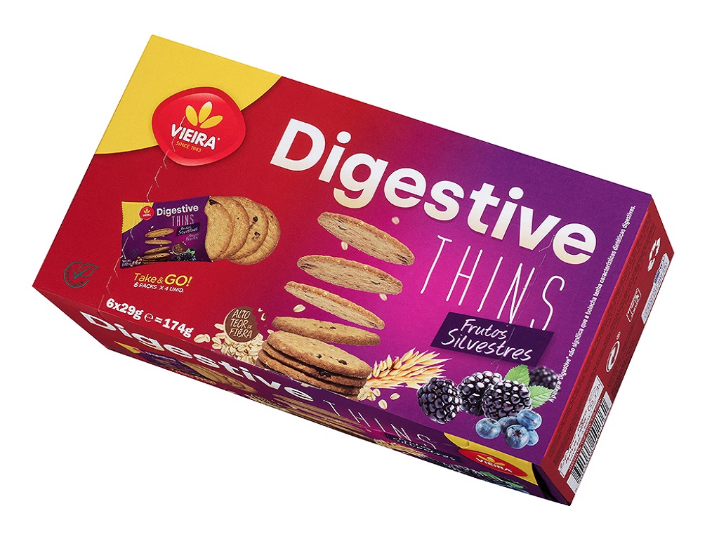 Bolacha vieira de castro thins frutos silvestres 174g