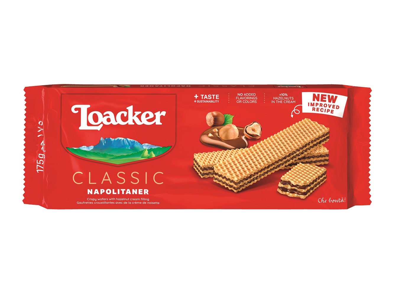 Bolacha loacker waffer avelã 175g