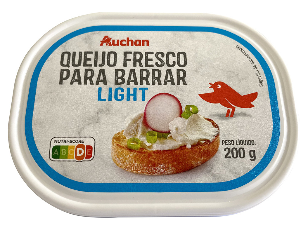 Queijo fresco auchan para barrar light 200 g