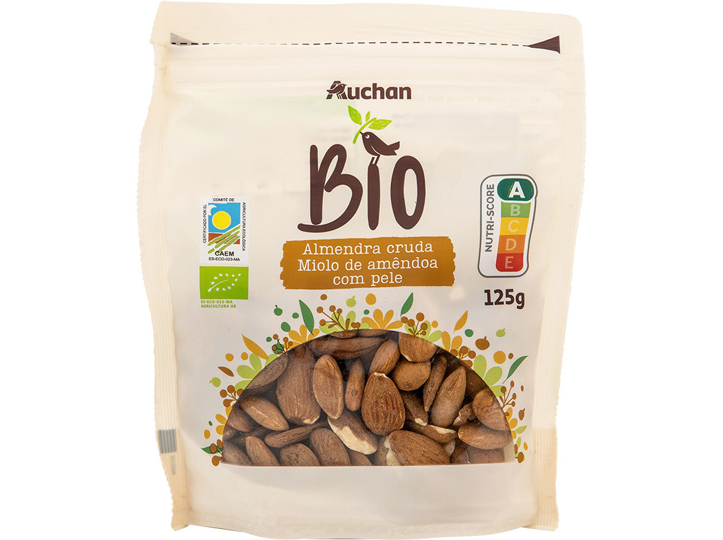 Miolo De Amêndoa Com Pele Auchan Bio 125g Auchan Bio