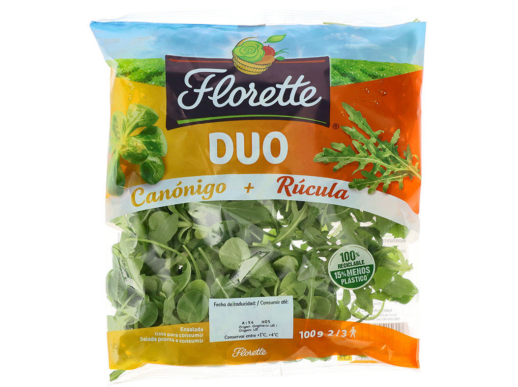 Salada duo canónigo rúcula florette 100g