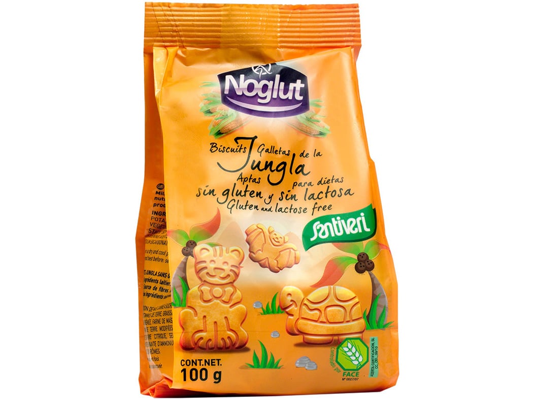Bolachas Santiveri Noglut Animais Selva Sem Glúten 100g Santiveri