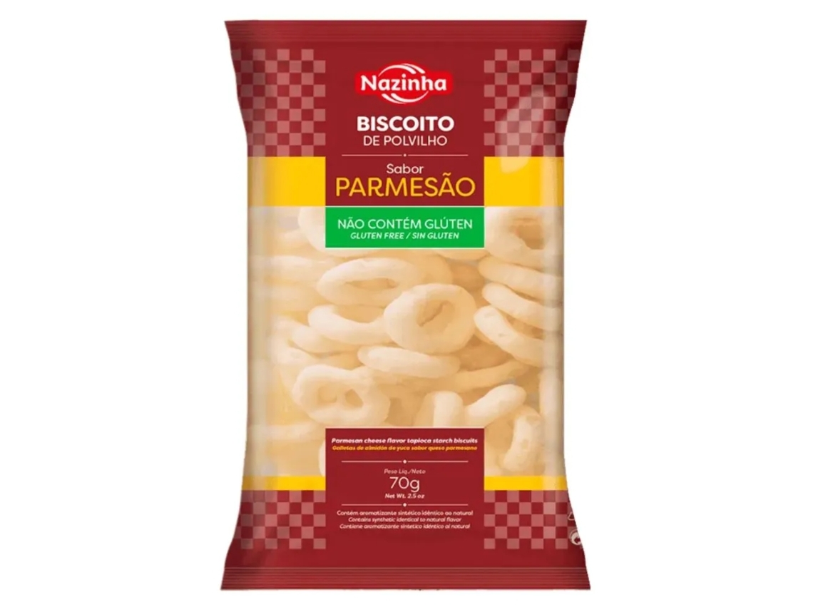 Biscoito De Polvilho Nazinha Sabor Parmesão 70g