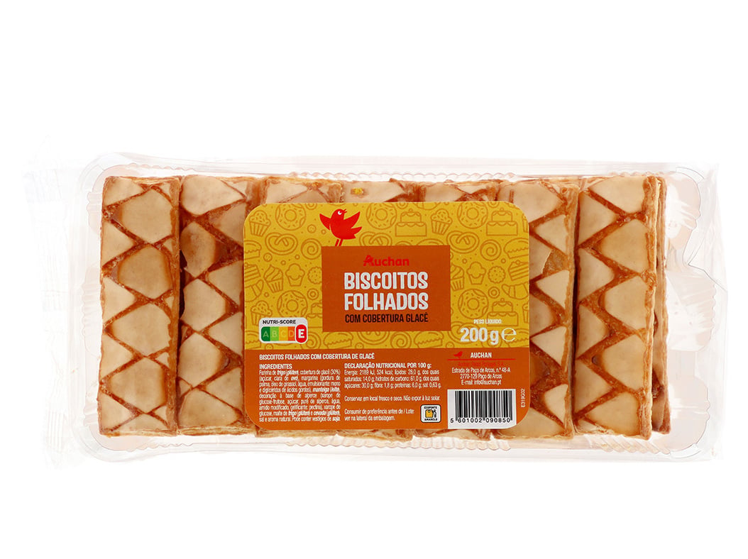 Biscoitos Folhados Com Cobertura Glacê Auchan 200g Auchan