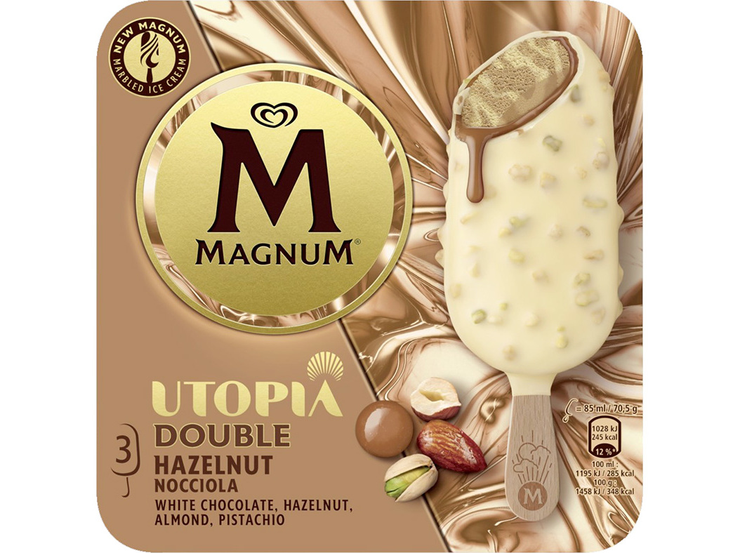 Gelado magnum double avelã 3x85ml