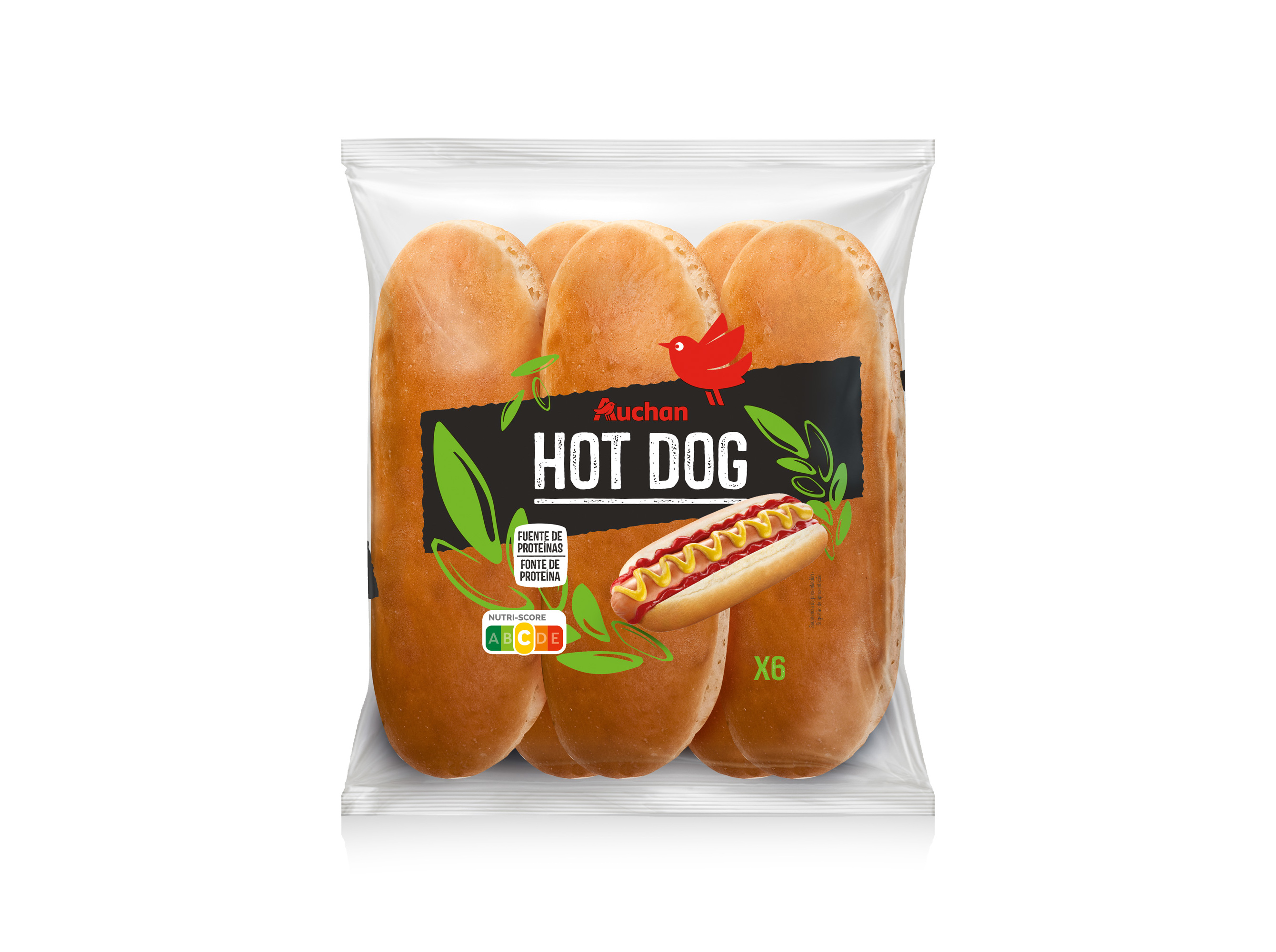 Pão Hot Dog Auchan 6 Un 330g Auchan