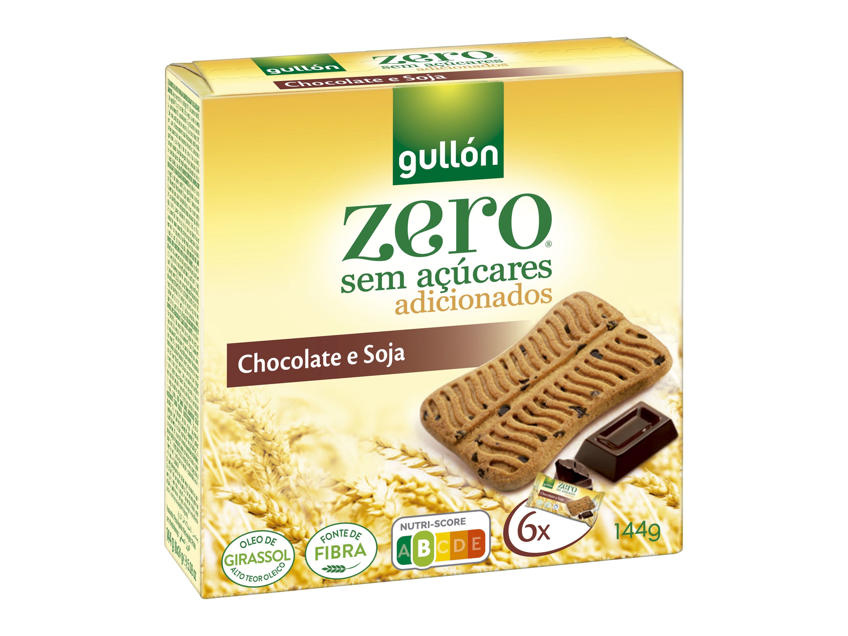Snack Gullon Zero Sem Açucar Soja Chocolate 144g Gullon