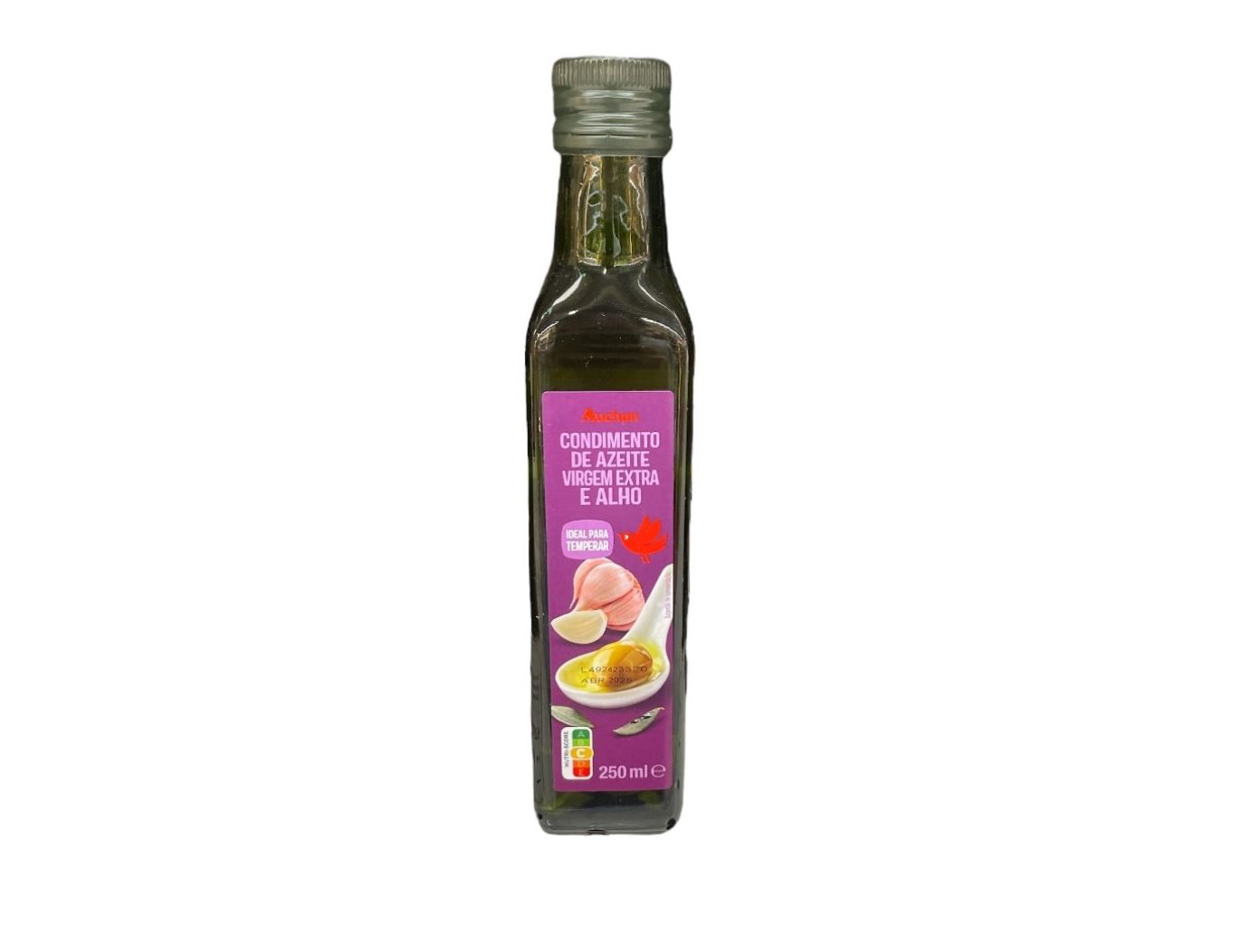 Condimento azeite auchan virgem extra com alho 250ml