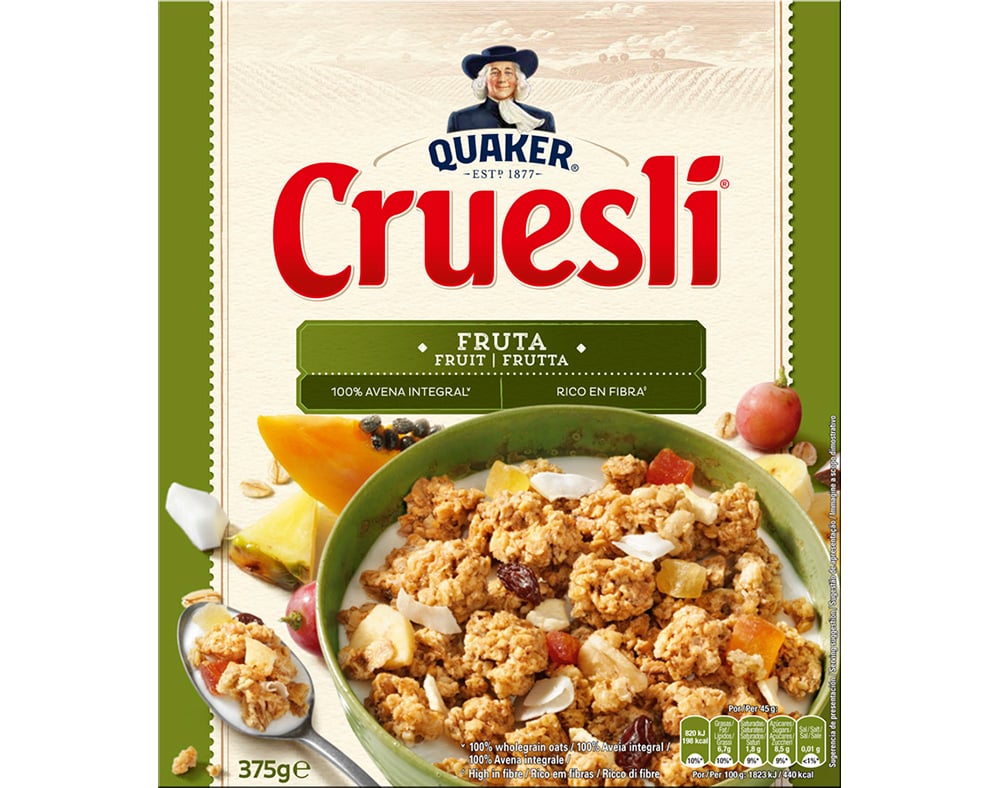 Cereais Quaker Cruesli Frutas 375g