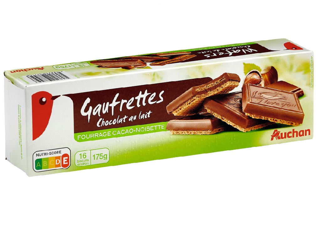 Wafers Auchan Recheio Avelã C.chocolate 175g Auchan