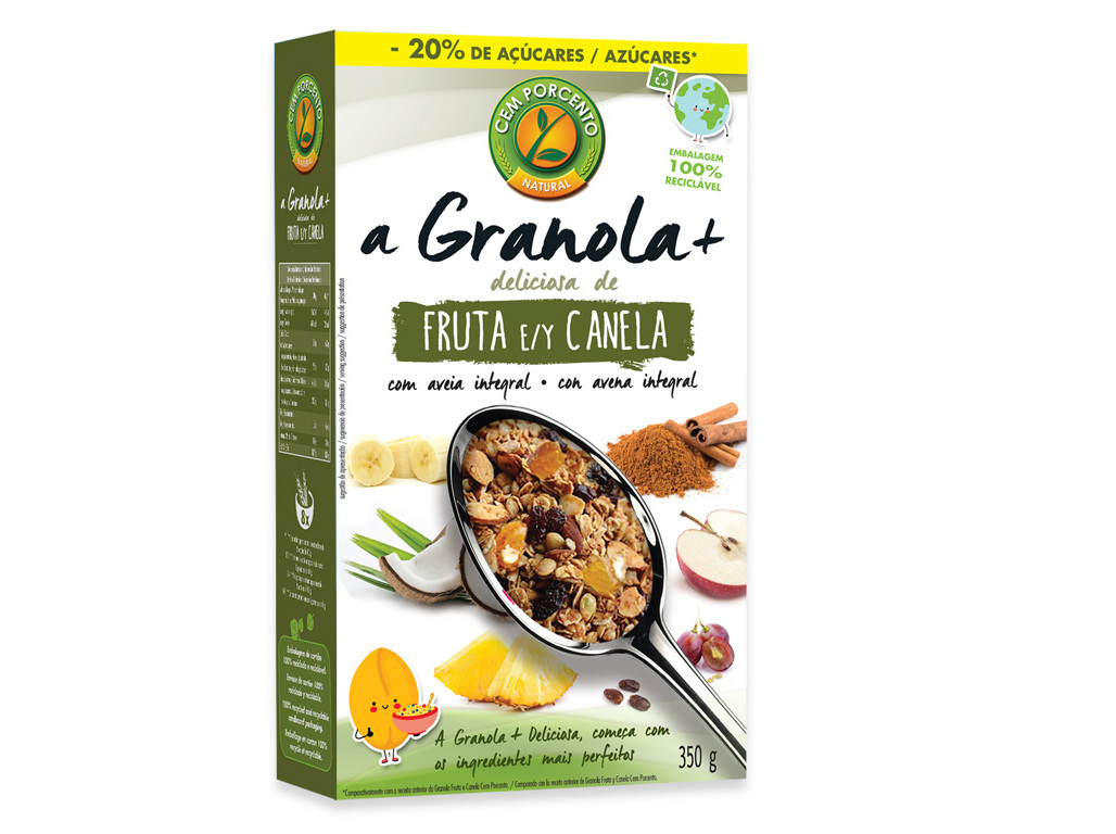 Granola Cem Porcento Fruta E Canela 350g Cem Porcento