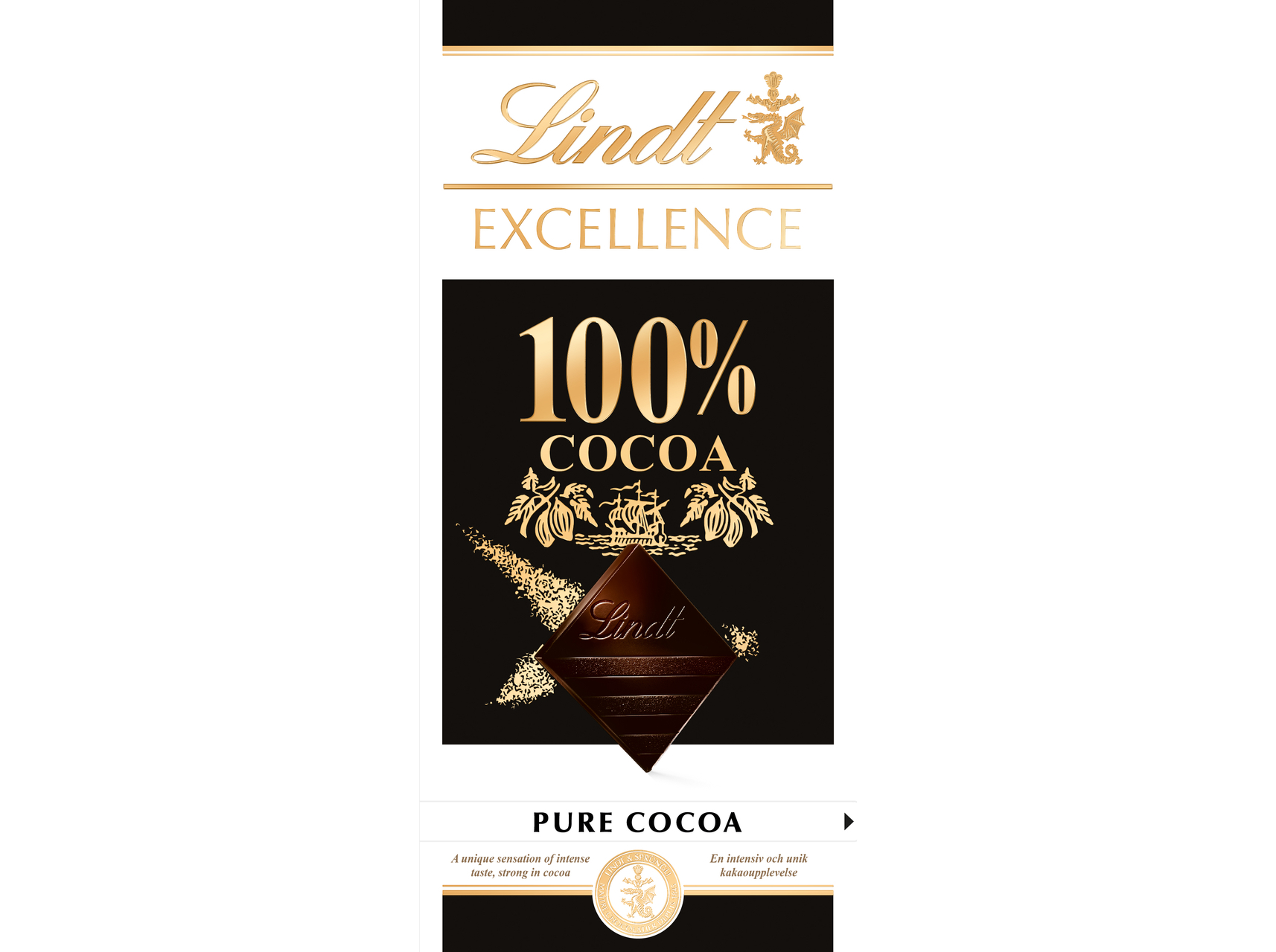Tablete lindt chocolate negro excellence 100% 50g