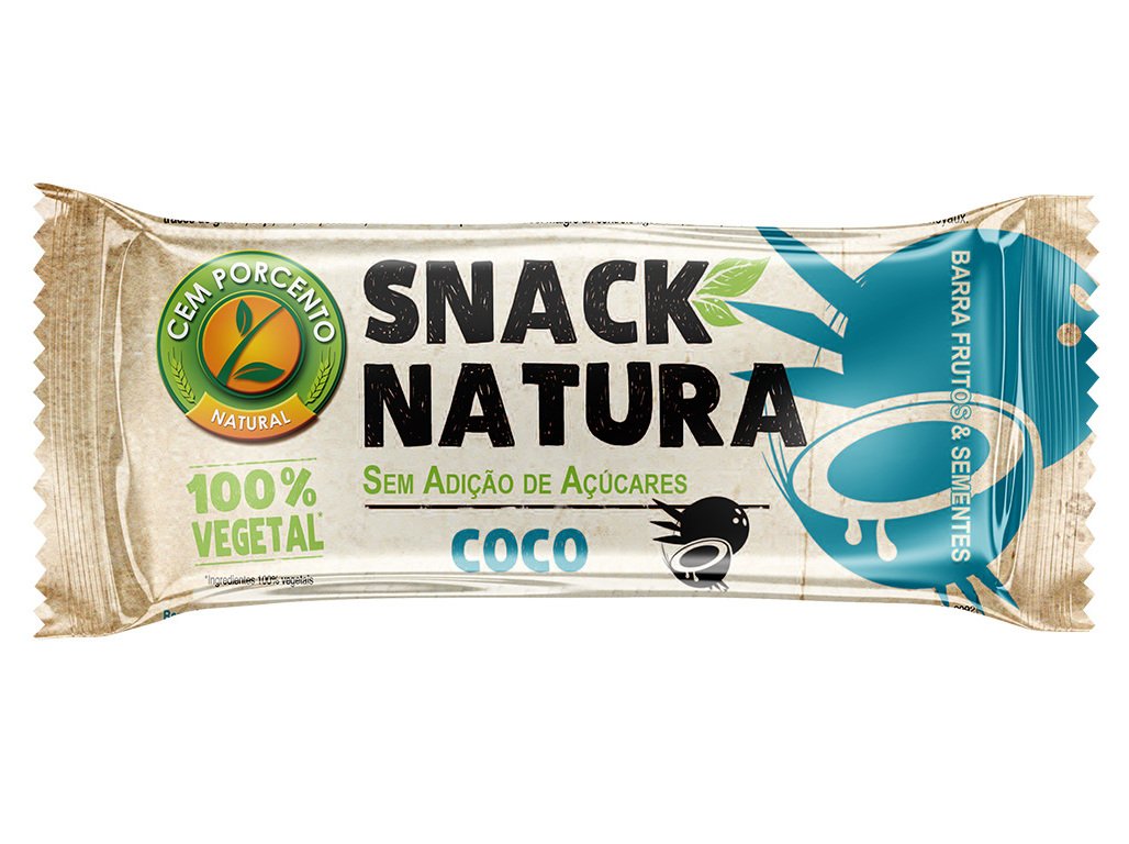 Barra snack natura cemporcento coco 30g