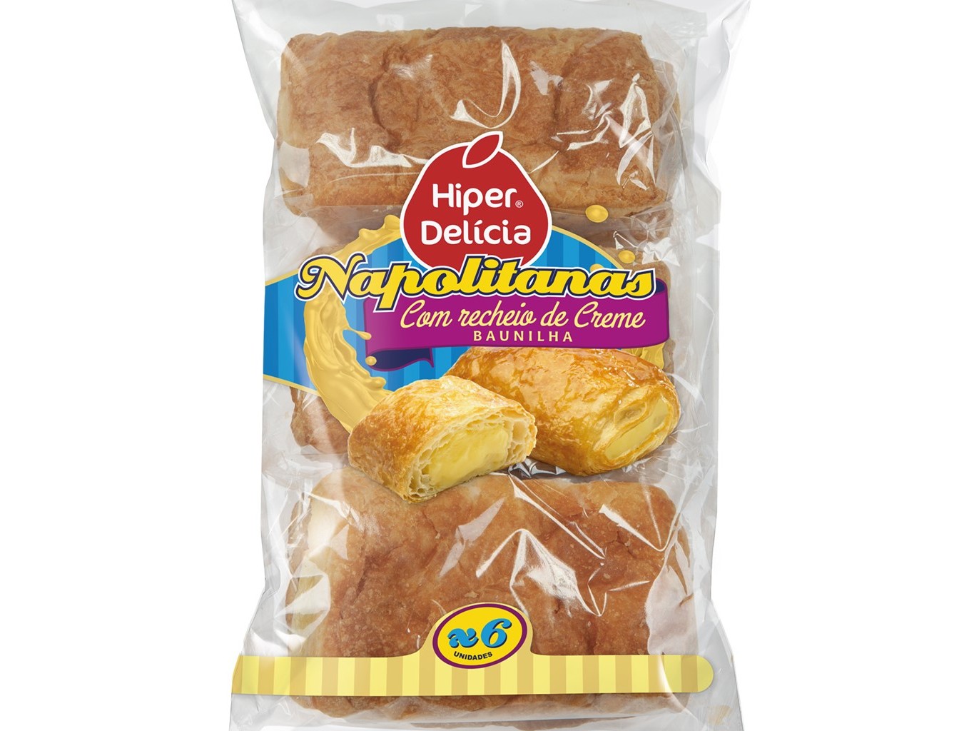 Napolitanas hiper delícia creme baunilha 270g