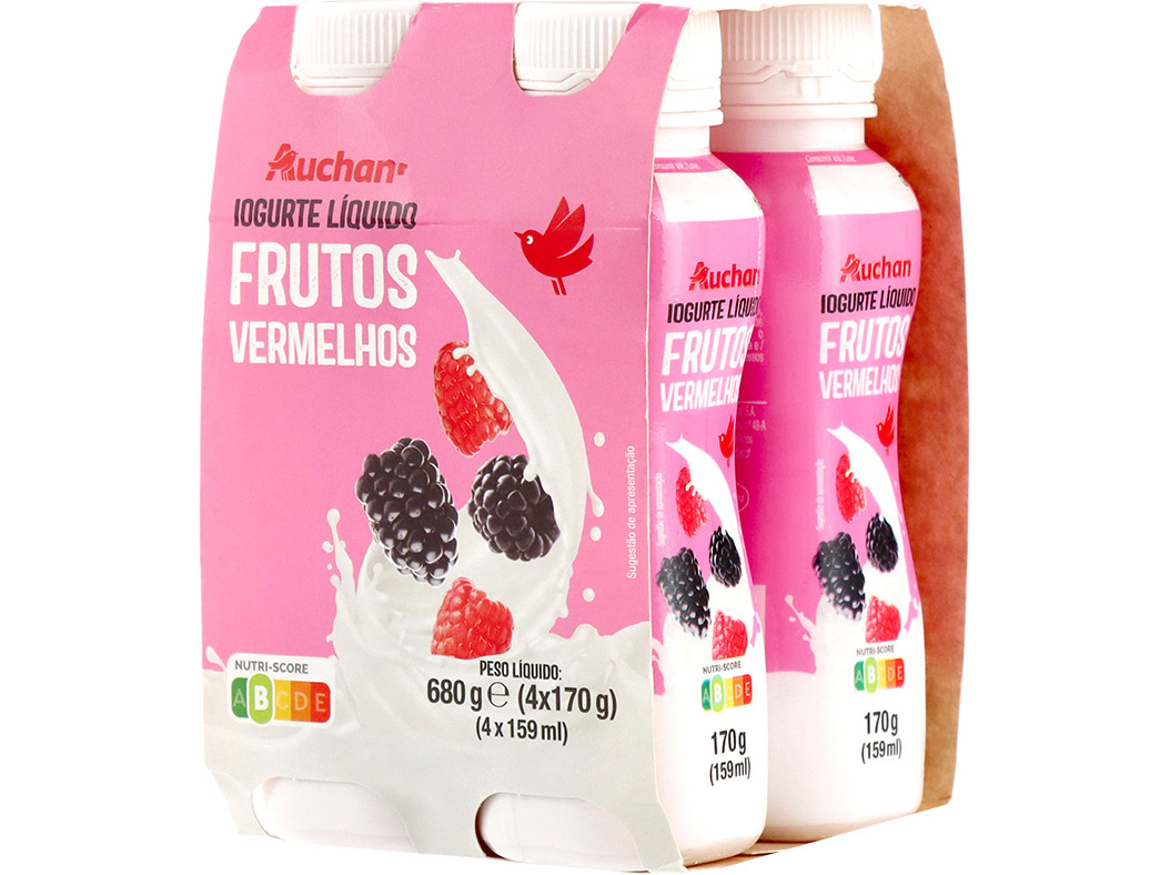 Iogurte Liquido Auchan Frutos Vermelhos 4x170g Auchan