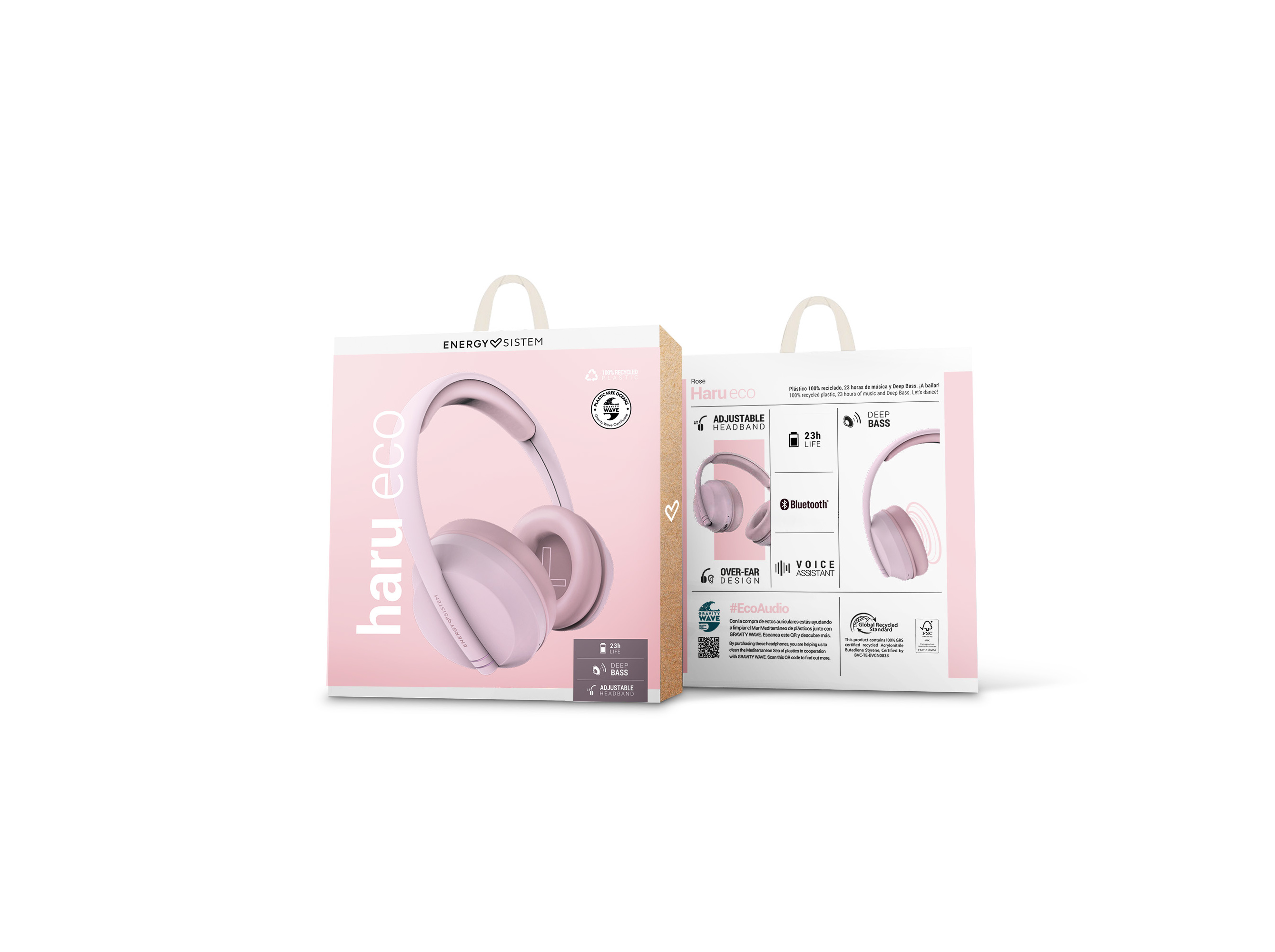 Auscultadores Energy Sistem Rose Haru Eco Rosa Bluetooth Auchan