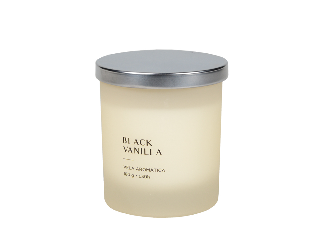 Vela em copo vidro manulena black vanilla 180g