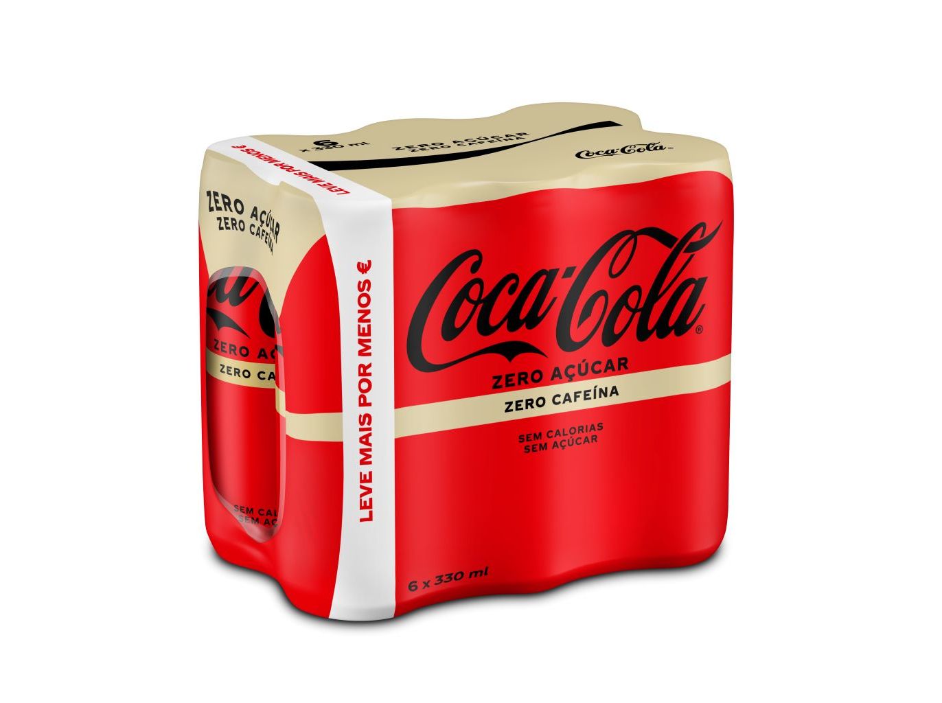 Refrigerante Com Gás Coca-cola Zero Cafeína E Zero Açúcar 6x0.33l Coca-Cola