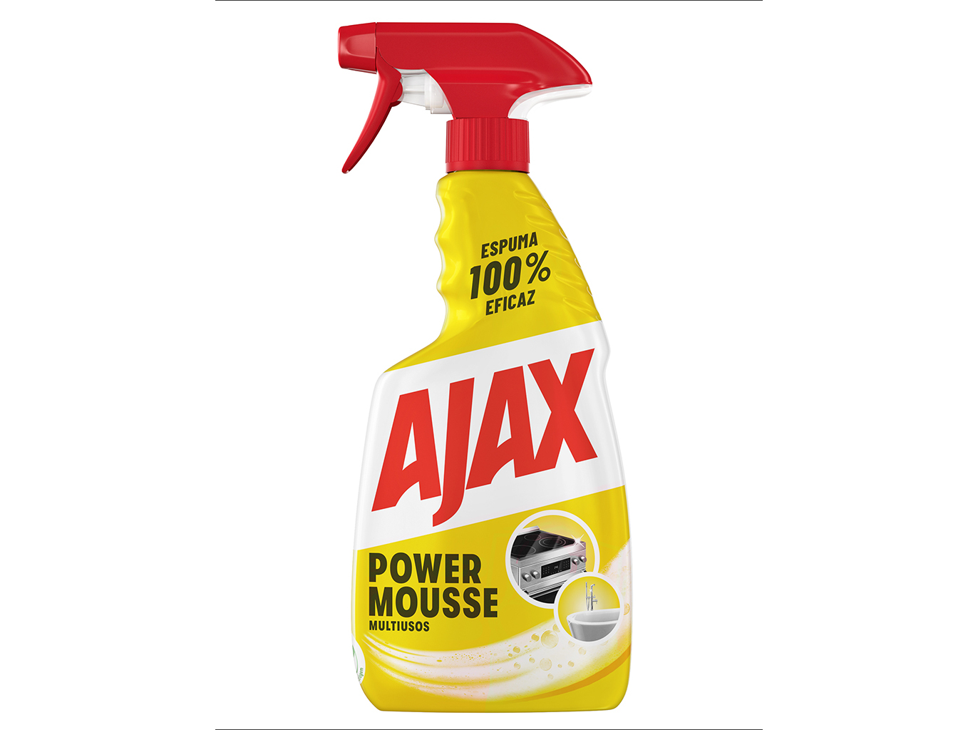 Limpeza multisuperficies ajax power mousse 500ml