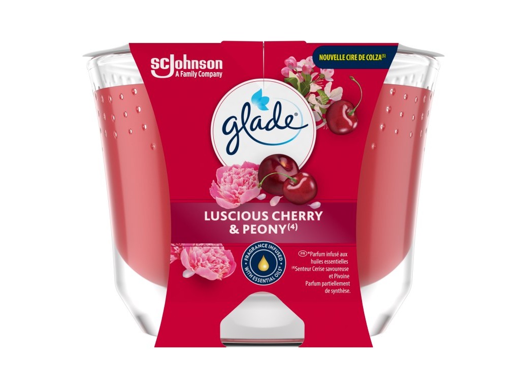 Vela longa duração glade cherry & peony 204g