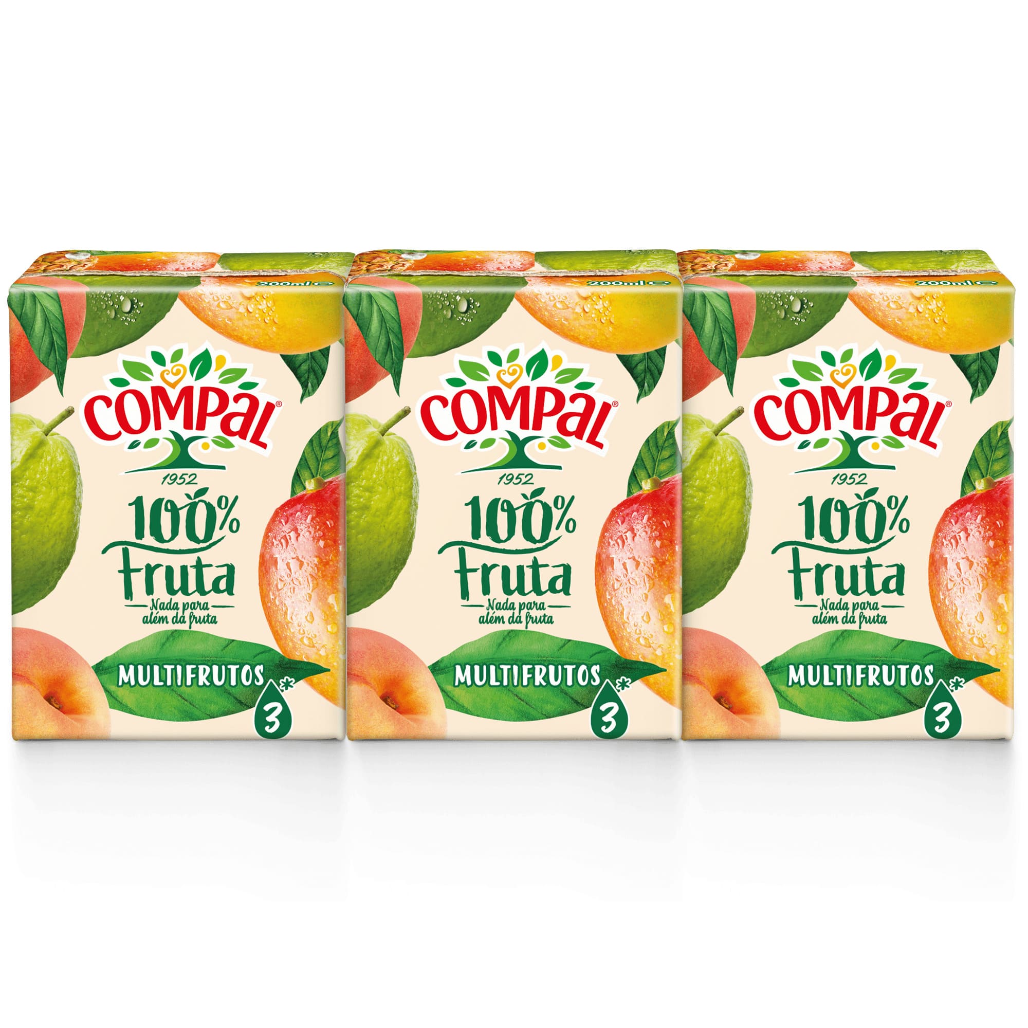 Sumo Compal 100% Multifrutos 3x0.20l Compal