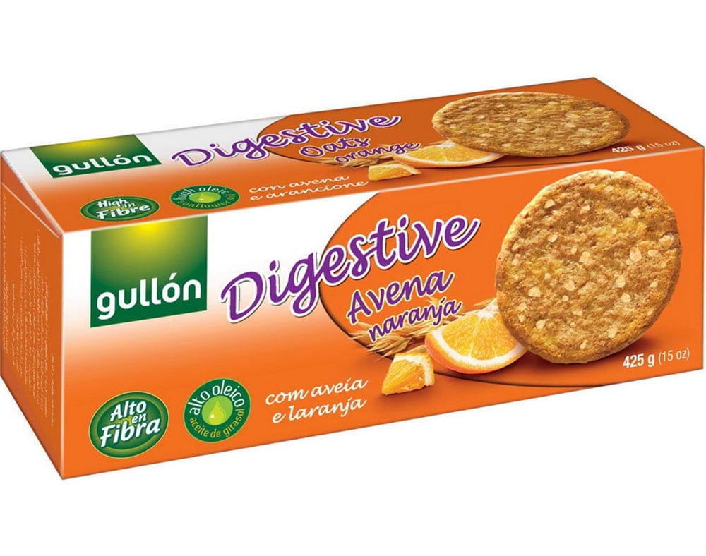 Bolachas Digestivas de Aveia e Laranja Gullón 425 g