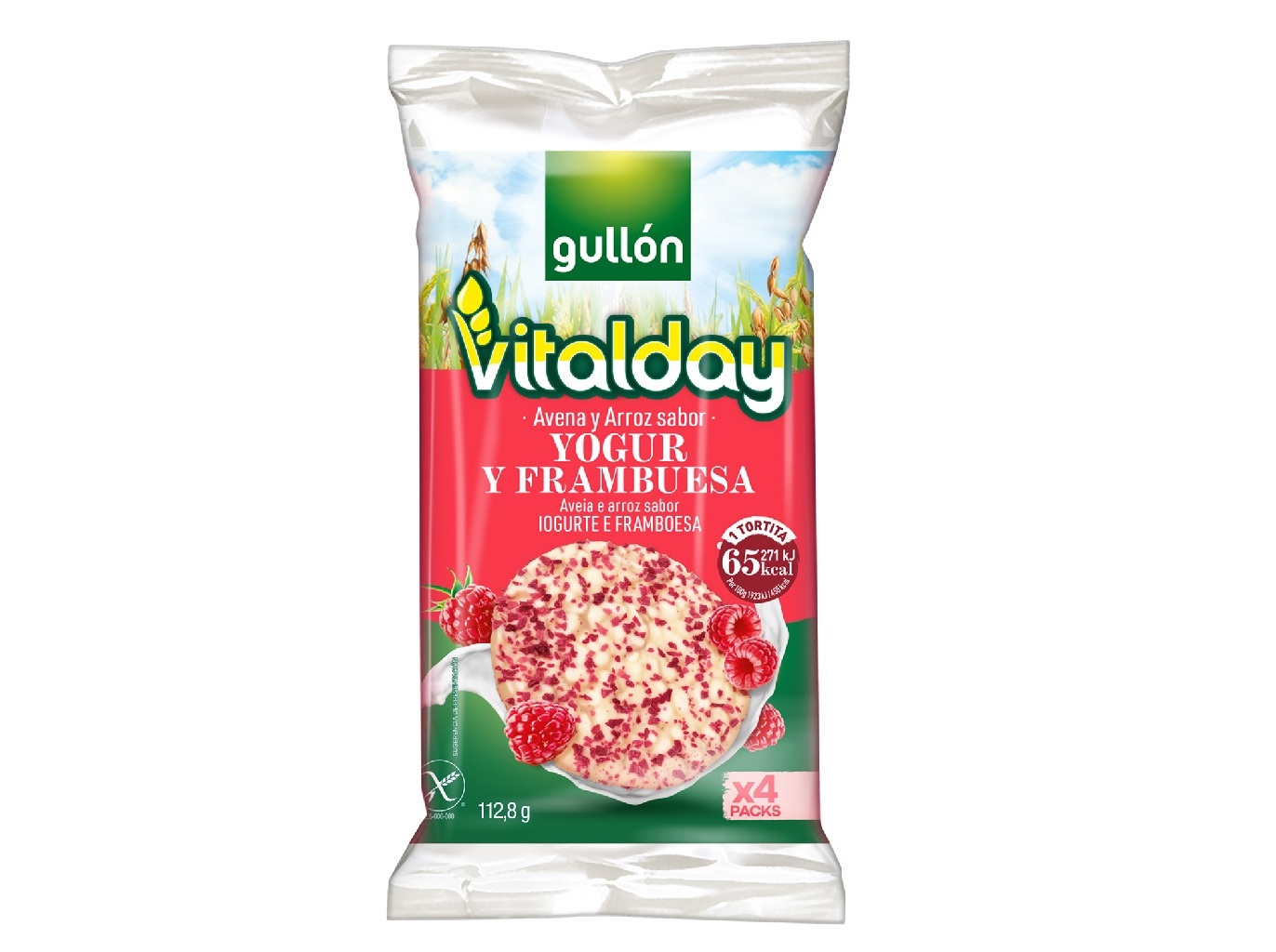 Tortitas Vitalday de Arroz, Iogurte e Framboesa sem Glúten Gullón Gullón