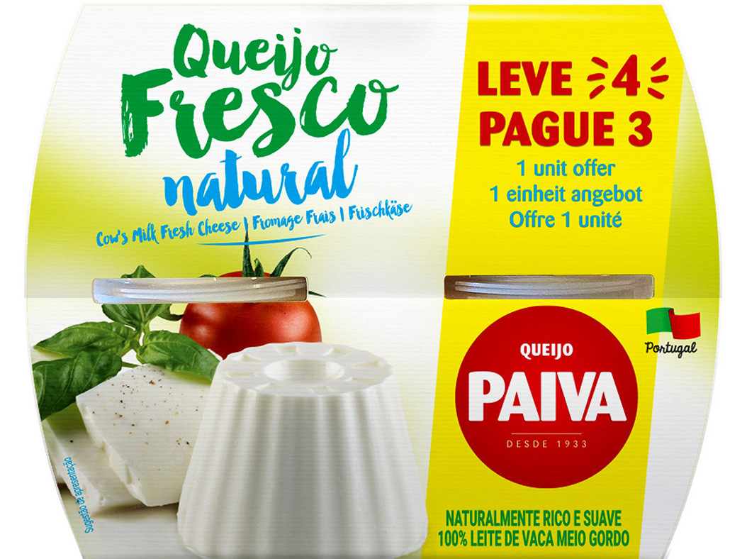 Queijo Fresco Paiva Leve 4 Pague 3 4x62.5g Paiva