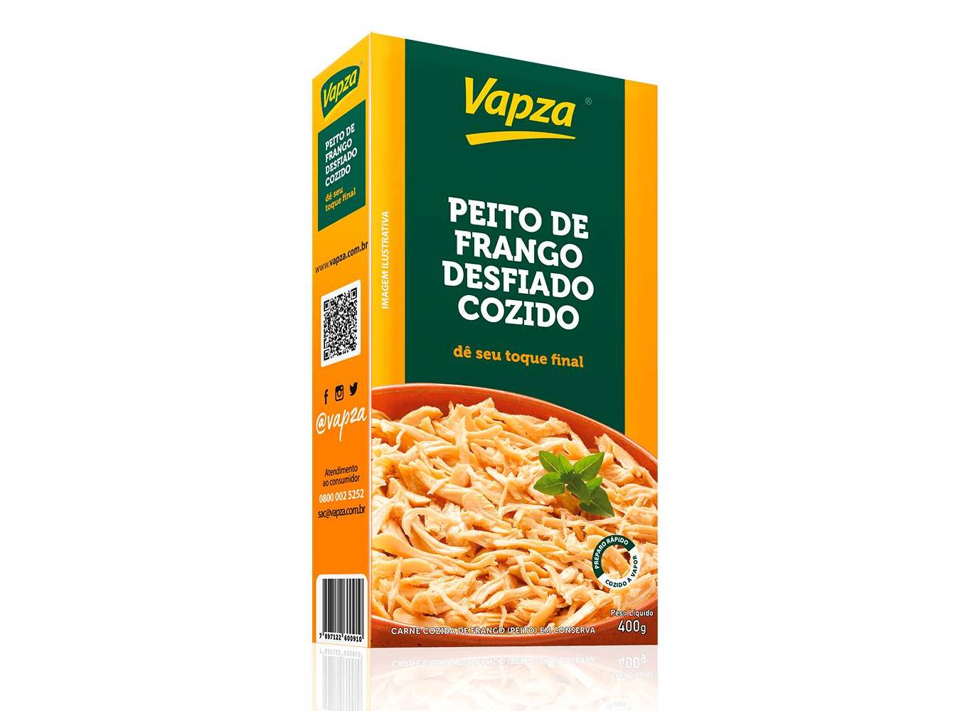 Peito Frango Vapza Desfiado 400g Vapza