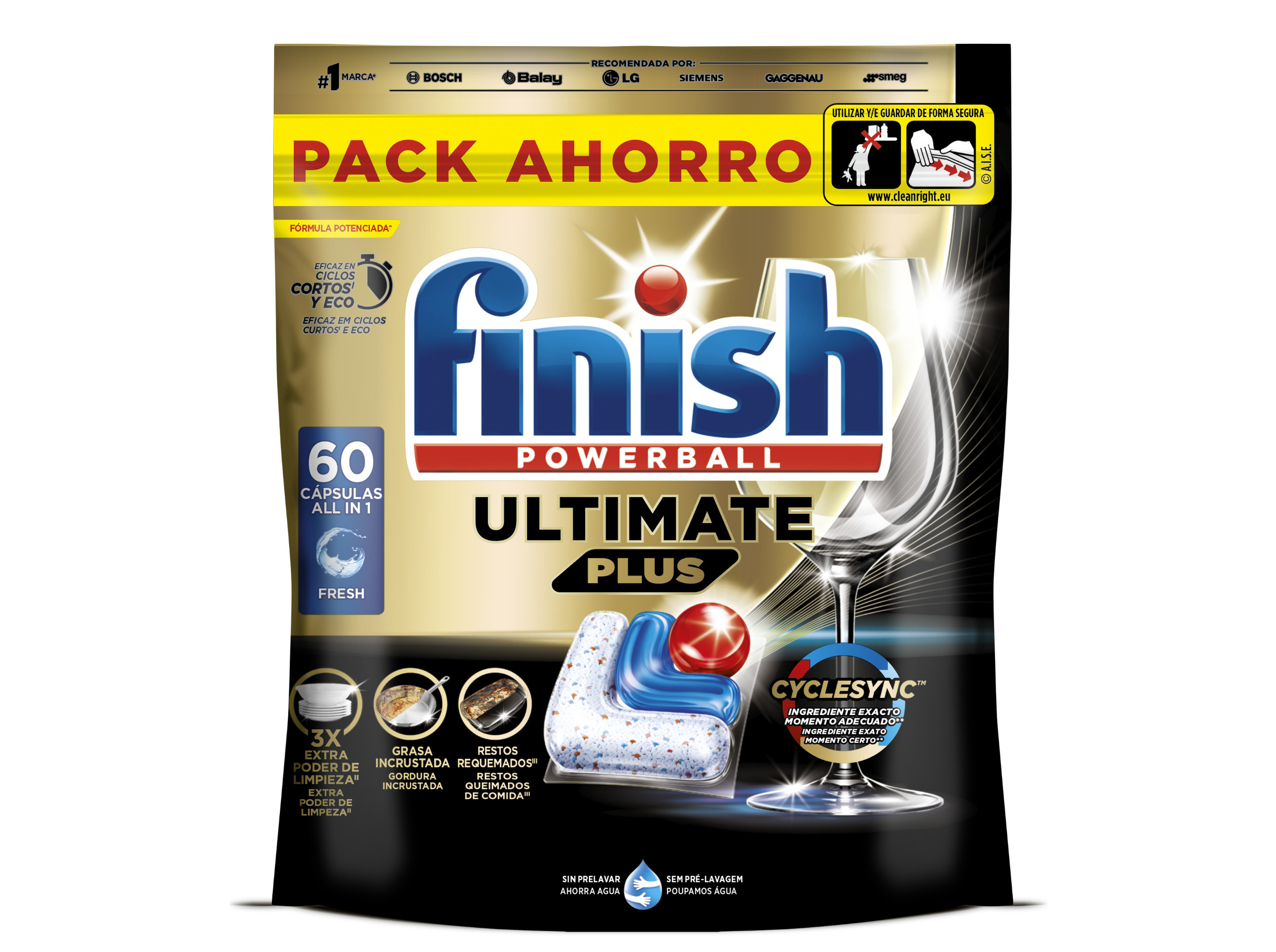 Detergente máquina loiça finish ultimate plus regular 60p