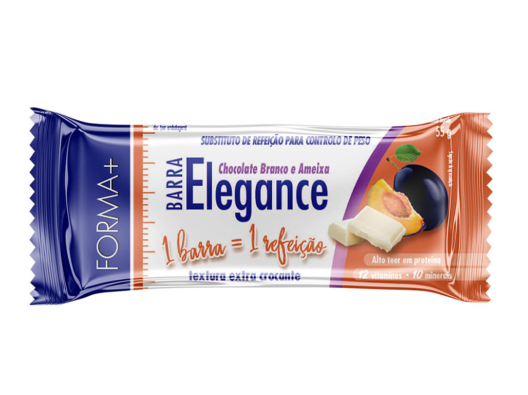 Barra forma+ elegance plus cereais ameixa chocolate branco 55g