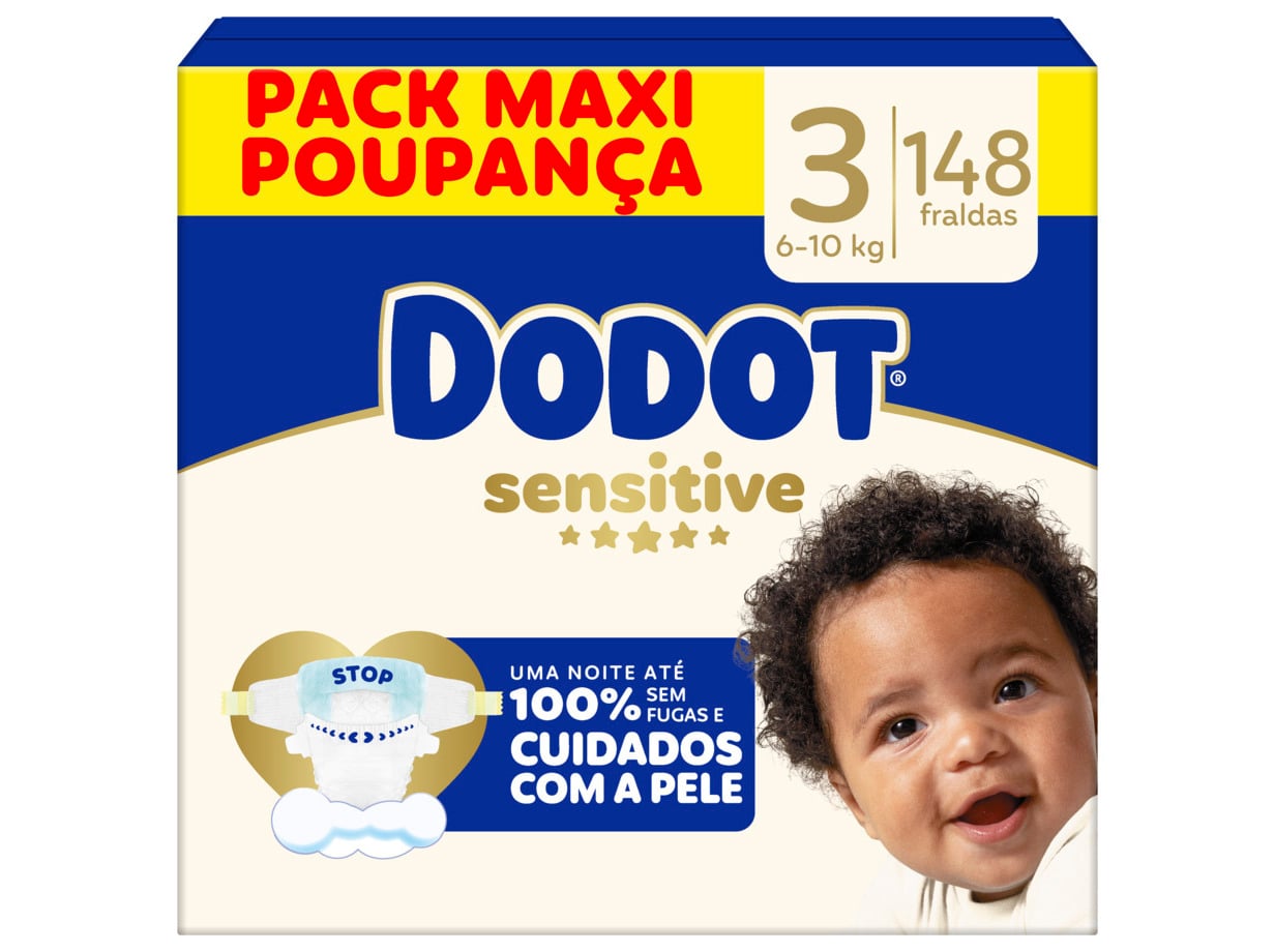 Fraldas sensitive dodot box t3 148un