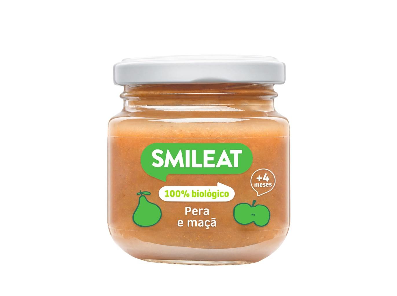 Boião fruta smileat bio pera e maça 130 gr