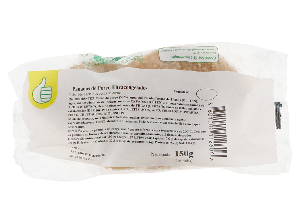 Panados De Porco Polegar 3un 150g Polegar
