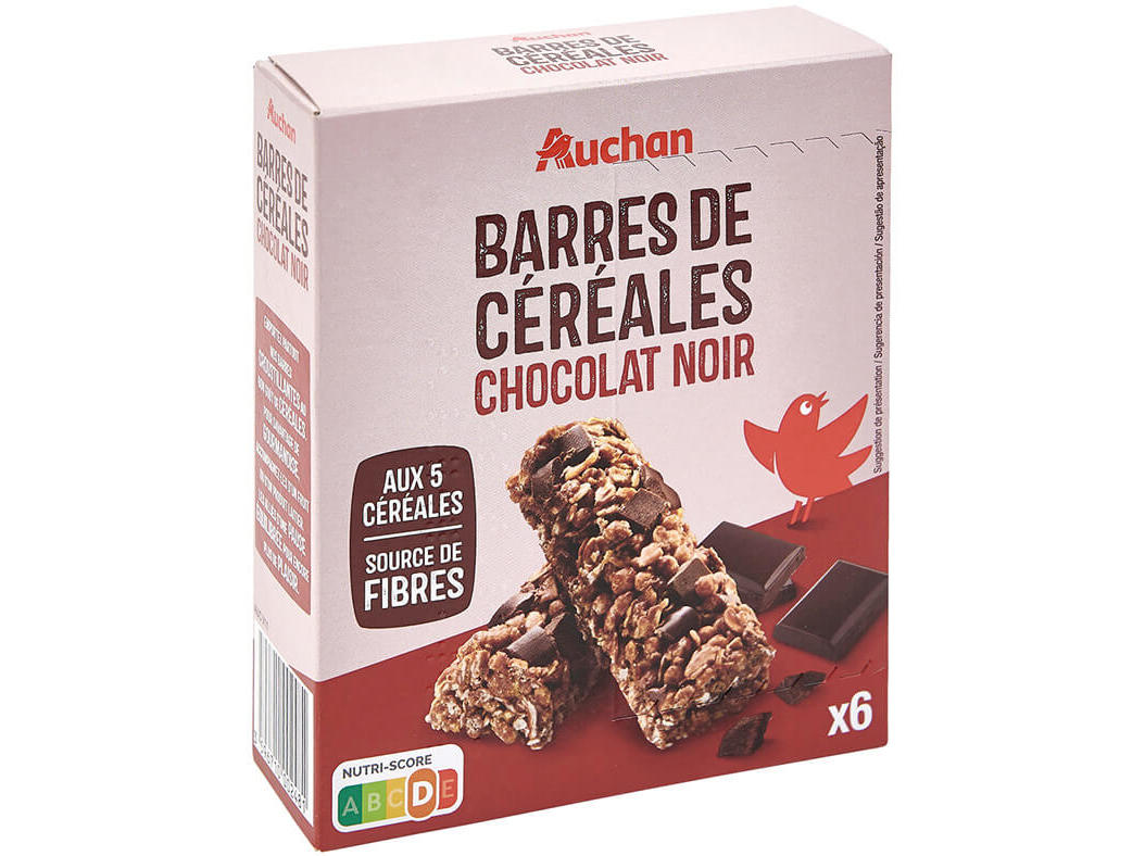 Barras Auchan Crousty Cereais Com Chocolate Preto 126g 6un Auchan
